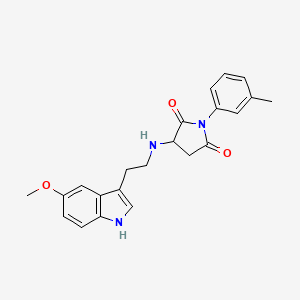 3-{[2-(5-methoxy-1H-indol-3-yl)ethyl]amino}-1-(3-methylphenyl)pyrrolidine-2,5-dione