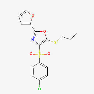 4-[(4-Chlorophenyl)sulfonyl]-2-(furan-2-yl)-5-(propylsulfanyl)-1,3-oxazole