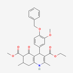 3-Ethyl 6-methyl 4-[4-(benzyloxy)-3-methoxyphenyl]-2,7-dimethyl-5-oxo-1,4,5,6,7,8-hexahydroquinoline-3,6-dicarboxylate