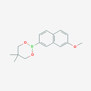 molecular formula C₁₆H₁₉BO₃ B1144990 2-(7-Methoxy-2-naphthalenyl)-5,5-dimethyl-1,3,2-dioxaborinane CAS No. 1094897-81-0