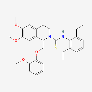 N-(2,6-diethylphenyl)-6,7-dimethoxy-1-((2-methoxyphenoxy)methyl)-3,4-dihydroisoquinoline-2(1H)-carbothioamide