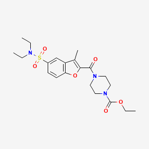 Ethyl 4-[5-(diethylsulfamoyl)-3-methyl-1-benzofuran-2-carbonyl]piperazine-1-carboxylate