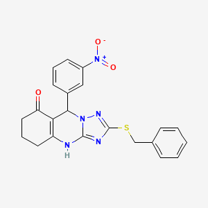 2-(benzylsulfanyl)-9-(3-nitrophenyl)-5,6,7,9-tetrahydro[1,2,4]triazolo[5,1-b]quinazolin-8(4H)-one