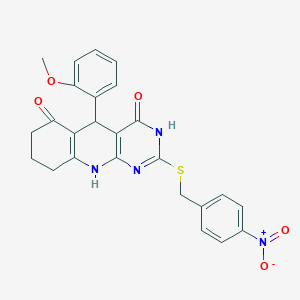 5-(2-methoxyphenyl)-2-[(4-nitrobenzyl)sulfanyl]-5,8,9,10-tetrahydropyrimido[4,5-b]quinoline-4,6(3H,7H)-dione