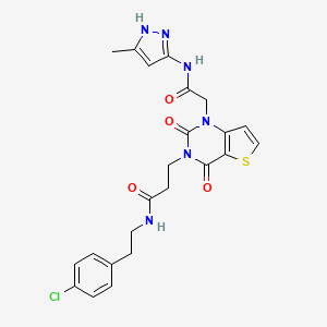 N-(4-chlorophenethyl)-3-(1-(2-((3-methyl-1H-pyrazol-5-yl)amino)-2-oxoethyl)-2,4-dioxo-1,2-dihydrothieno[3,2-d]pyrimidin-3(4H)-yl)propanamide