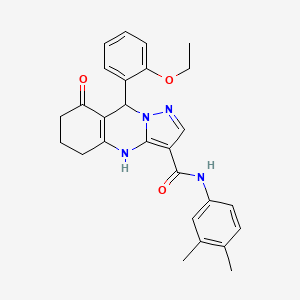 N-(3,4-dimethylphenyl)-9-(2-ethoxyphenyl)-8-oxo-4,5,6,7,8,9-hexahydropyrazolo[5,1-b]quinazoline-3-carboxamide