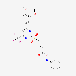 1-[(Cyclohexylideneamino)oxy]-4-{[4-(3,4-dimethoxyphenyl)-6-(trifluoromethyl)pyrimidin-2-yl]sulfonyl}butan-1-one