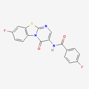 4-fluoro-N-(8-fluoro-4-oxo-4H-pyrimido[2,1-b][1,3]benzothiazol-3-yl)benzamide