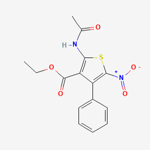 molecular formula C15H14N2O5S B11450006 Ethyl 2-acetamido-5-nitro-4-phenylthiophene-3-carboxylate 