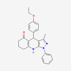 molecular formula C25H25N3O2 B11450010 4-(4-ethoxyphenyl)-3-methyl-1-phenyl-1,4,6,7,8,9-hexahydro-5H-pyrazolo[3,4-b]quinolin-5-one 