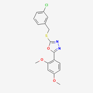 2-[(3-Chlorobenzyl)sulfanyl]-5-(2,4-dimethoxyphenyl)-1,3,4-oxadiazole