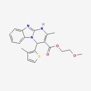 2-Methoxyethyl 2-methyl-4-(3-methylthiophen-2-yl)-1,4-dihydropyrimido[1,2-a]benzimidazole-3-carboxylate