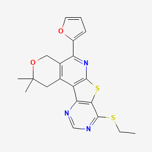 8-Ethylsulfanyl-5-furan-2-yl-2,2-dimethyl-1,4-dihydro-2H-3-oxa-7-thia-6,9,11-triaza-benzo[c]fluorene