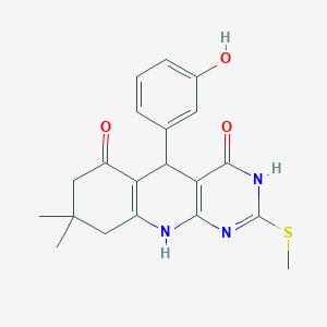 5-(3-hydroxyphenyl)-8,8-dimethyl-2-(methylsulfanyl)-5,8,9,10-tetrahydropyrimido[4,5-b]quinoline-4,6(3H,7H)-dione