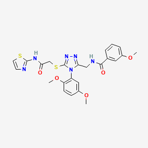 N-((4-(2,5-dimethoxyphenyl)-5-((2-oxo-2-(thiazol-2-ylamino)ethyl)thio)-4H-1,2,4-triazol-3-yl)methyl)-3-methoxybenzamide