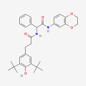 3-(3,5-di-tert-butyl-4-hydroxyphenyl)-N-[2-(2,3-dihydro-1,4-benzodioxin-6-ylamino)-2-oxo-1-phenylethyl]propanamide