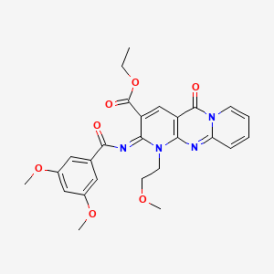 ethyl 6-(3,5-dimethoxybenzoyl)imino-7-(2-methoxyethyl)-2-oxo-1,7,9-triazatricyclo[8.4.0.03,8]tetradeca-3(8),4,9,11,13-pentaene-5-carboxylate