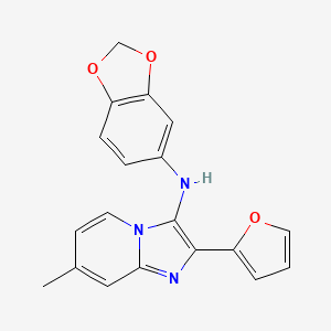 N-(1,3-benzodioxol-5-yl)-2-(furan-2-yl)-7-methylimidazo[1,2-a]pyridin-3-amine