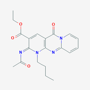 ethyl 6-acetylimino-7-butyl-2-oxo-1,7,9-triazatricyclo[8.4.0.03,8]tetradeca-3(8),4,9,11,13-pentaene-5-carboxylate