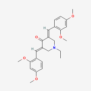 (3E,5E)-3,5-bis[(2,4-dimethoxyphenyl)methylidene]-1-ethylpiperidin-4-one