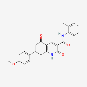 molecular formula C25H24N2O4 B11450176 N-(2,6-dimethylphenyl)-7-(4-methoxyphenyl)-2,5-dioxo-1,2,5,6,7,8-hexahydroquinoline-3-carboxamide 