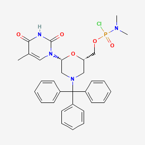 ((2S,6R)-6-(5-Methyl-2,4-dioxo-3,4-dihydropyrimidin-1(2H)-yl)-4-tritylmorpholin-2-yl)methyl dimethylphosphoramidochloridate