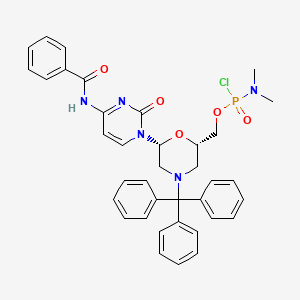 Dimethyl-phosphoramidochloridic acid 6-(4-benzoylamino-2-oxo-2H-pyrimidin-1-yl)-4-trityl-morpholin-2-ylmethyl ester