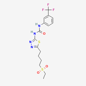 1-[(2Z)-5-[4-(ethylsulfonyl)butyl]-1,3,4-thiadiazol-2(3H)-ylidene]-3-[3-(trifluoromethyl)phenyl]urea