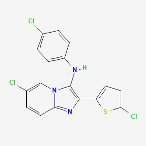 6-chloro-N-(4-chlorophenyl)-2-(5-chlorothiophen-2-yl)imidazo[1,2-a]pyridin-3-amine