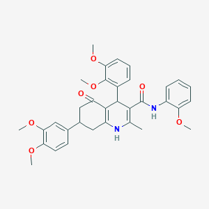 4-(2,3-dimethoxyphenyl)-7-(3,4-dimethoxyphenyl)-N-(2-methoxyphenyl)-2-methyl-5-oxo-1,4,5,6,7,8-hexahydroquinoline-3-carboxamide