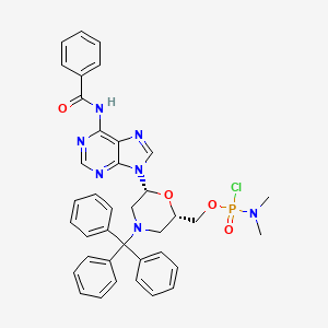 ((2S,6R)-6-(6-Benzamido-9H-purin-9-yl)-4-tritylmorpholin-2-yl)methyl dimethylphosphoramidochloridate