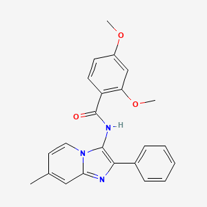 molecular formula C23H21N3O3 B11450251 2,4-Dimethoxy-N-{7-methyl-2-phenylimidazo[1,2-A]pyridin-3-YL}benzamide 