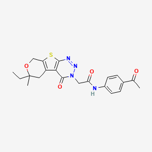 N-(4-acetylphenyl)-2-(12-ethyl-12-methyl-3-oxo-11-oxa-8-thia-4,5,6-triazatricyclo[7.4.0.02,7]trideca-1(9),2(7),5-trien-4-yl)acetamide