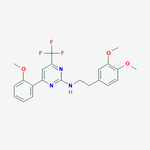 N-[2-(3,4-dimethoxyphenyl)ethyl]-4-(2-methoxyphenyl)-6-(trifluoromethyl)pyrimidin-2-amine