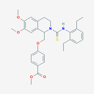 Methyl 4-({2-[(2,6-diethylphenyl)carbamothioyl]-6,7-dimethoxy-1,2,3,4-tetrahydroisoquinolin-1-YL}methoxy)benzoate