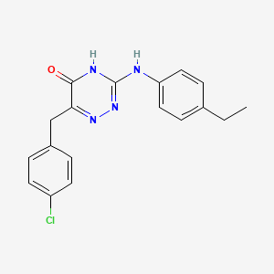 molecular formula C18H17ClN4O B11450301 6-(4-chlorobenzyl)-3-[(4-ethylphenyl)amino]-1,2,4-triazin-5(4H)-one 