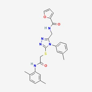 molecular formula C25H25N5O3S B11450337 N-{[5-({2-[(2,5-dimethylphenyl)amino]-2-oxoethyl}sulfanyl)-4-(3-methylphenyl)-4H-1,2,4-triazol-3-yl]methyl}furan-2-carboxamide 