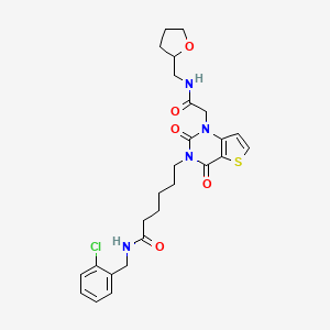 N-(2-chlorobenzyl)-6-[2,4-dioxo-1-{2-oxo-2-[(tetrahydrofuran-2-ylmethyl)amino]ethyl}-1,4-dihydrothieno[3,2-d]pyrimidin-3(2H)-yl]hexanamide