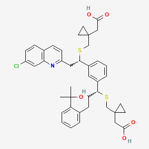 molecular formula C41H46ClNO5S2 B1145039 2-[1-[[(1R)-1-[3-[(1S)-1-[[1-(carboxymethyl)cyclopropyl]methylsulfanyl]-2-(7-chloroquinolin-2-yl)ethyl]phenyl]-3-[2-(2-hydroxypropan-2-yl)phenyl]propyl]sulfanylmethyl]cyclopropyl]acetic acid CAS No. 1187586-58-8