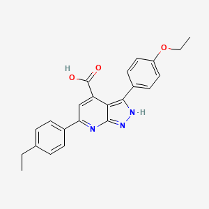 molecular formula C23H21N3O3 B11450409 3-(4-ethoxyphenyl)-6-(4-ethylphenyl)-1H-pyrazolo[3,4-b]pyridine-4-carboxylic acid 