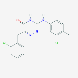 6-(2-chlorobenzyl)-3-[(3-chloro-4-methylphenyl)amino]-1,2,4-triazin-5(4H)-one