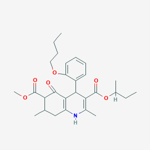 3-Butan-2-yl 6-methyl 4-(2-butoxyphenyl)-2,7-dimethyl-5-oxo-1,4,5,6,7,8-hexahydroquinoline-3,6-dicarboxylate