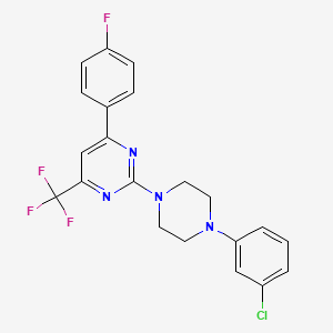 2-[4-(3-Chlorophenyl)piperazin-1-yl]-4-(4-fluorophenyl)-6-(trifluoromethyl)pyrimidine