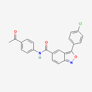 molecular formula C22H15ClN2O3 B11450463 N-(4-acetylphenyl)-3-(4-chlorophenyl)-2,1-benzoxazole-5-carboxamide 