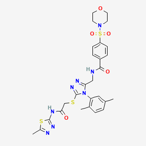 N-{[4-(2,5-Dimethylphenyl)-5-({[(5-methyl-1,3,4-thiadiazol-2-YL)carbamoyl]methyl}sulfanyl)-4H-1,2,4-triazol-3-YL]methyl}-4-(morpholine-4-sulfonyl)benzamide