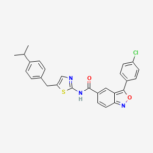 3-(4-chlorophenyl)-N-{5-[4-(propan-2-yl)benzyl]-1,3-thiazol-2-yl}-2,1-benzoxazole-5-carboxamide