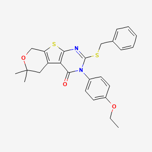 5-benzylsulfanyl-4-(4-ethoxyphenyl)-12,12-dimethyl-11-oxa-8-thia-4,6-diazatricyclo[7.4.0.02,7]trideca-1(9),2(7),5-trien-3-one