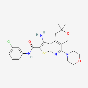 1-Amino-N-(3-chlorophenyl)-8,8-dimethyl-5-(4-morpholinyl)-8,9-dihydro-6H-pyrano[4,3-D]thieno[2,3-B]pyridine-2-carboxamide