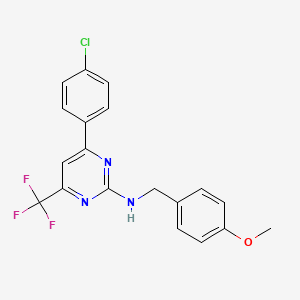 4-(4-chlorophenyl)-N-(4-methoxybenzyl)-6-(trifluoromethyl)pyrimidin-2-amine