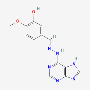 molecular formula C13H12N6O2 B11450571 2-methoxy-5-{(E)-[2-(9H-purin-6-yl)hydrazinylidene]methyl}phenol 